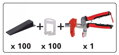 Nivelačná sada obsahuje kliny, spony a kliešte FASTFIX