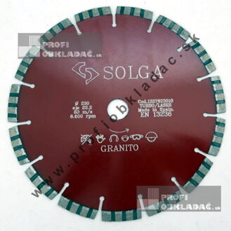 Diamantový kotúč SOLGA Turbo 230/22,2 na železobetón (Ref: 13376230.10)