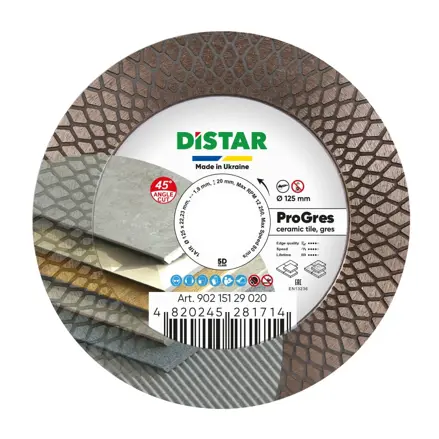 Diamantový kotúč DISTAR 1A1R 125 PRO GRES - na rezanie a brúsenie (Ref: 90215129020)