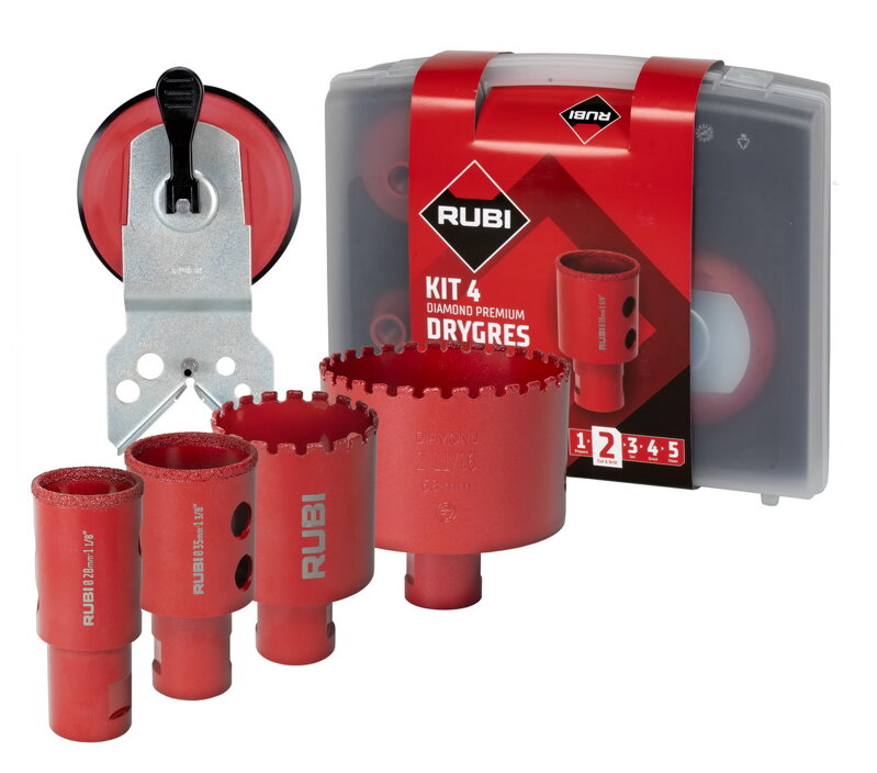Sada diamantových koruniek RUBI DRYGRES PREMIUM KIT 4 (Ref: 51931) Sada diamantových koruniek RUBI DRYGRES PREMIUM KIT 4 (Ref: 51931)