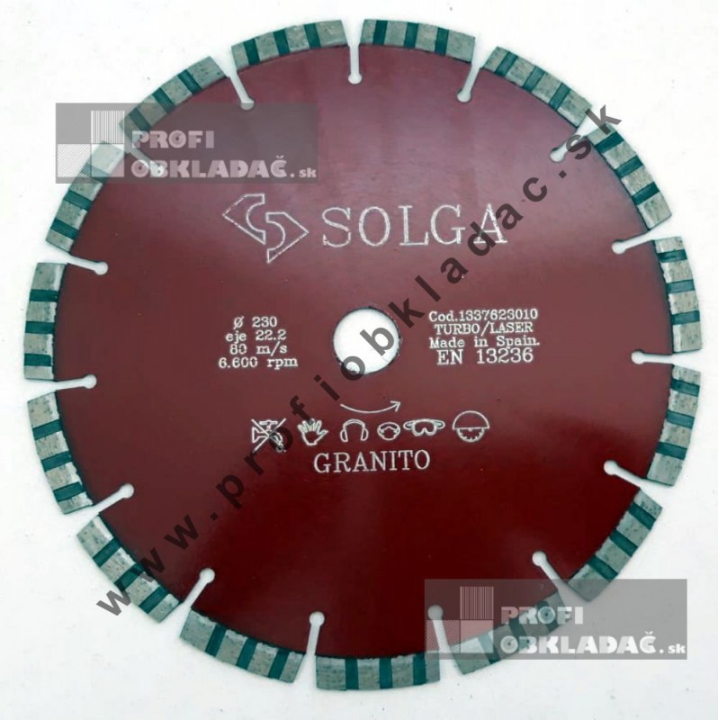 Diamantový kotúč SOLGA Turbo 230/22,2 na železobetón (ref:13376230.10)