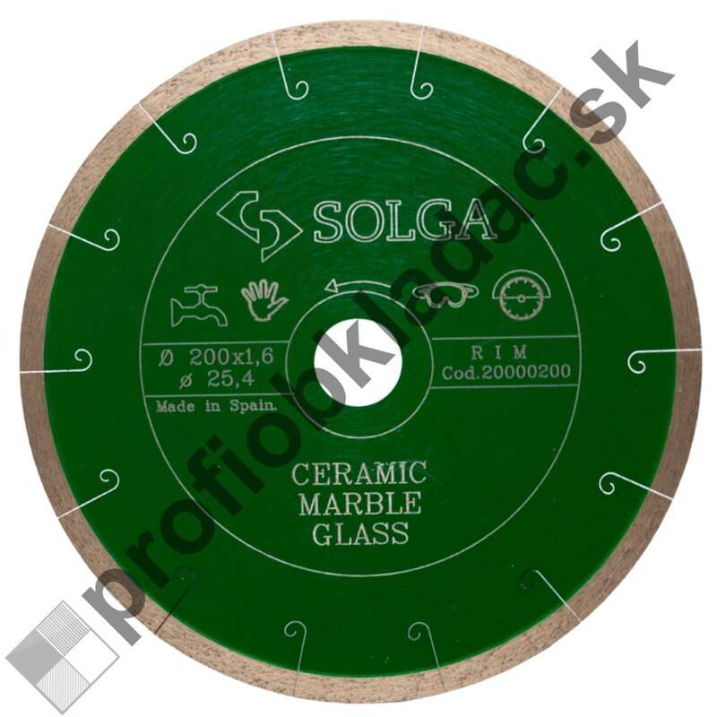 Diamantový kotúč SOLGA na obklady a dlažbu 200/25,4 (Ref: 20000200) Diamantový kotúč SOLGA na obklady a dlažbu 200/25,4 (Ref: 20000200)
